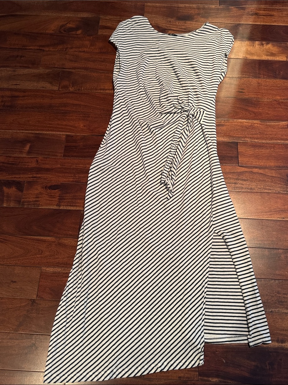 Rails Black & White Striped Tie-Waist Maxi Dress
